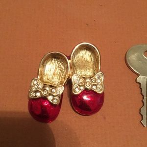 Enamel Rhinestone Red shoes